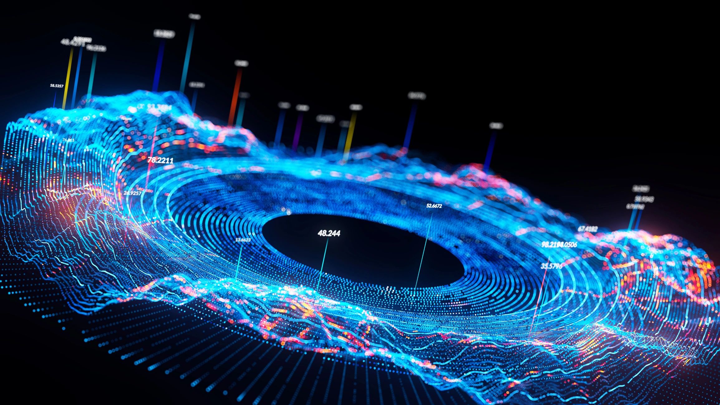 Abstract data visualization representing a structured protocol